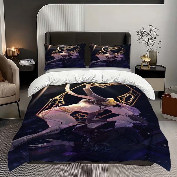 3pcs K-Pop Starry Sky Lovers Romantic Embrace Themed Bedding Set Duvet Cover and Pillowcase Set Soft and Comfortable