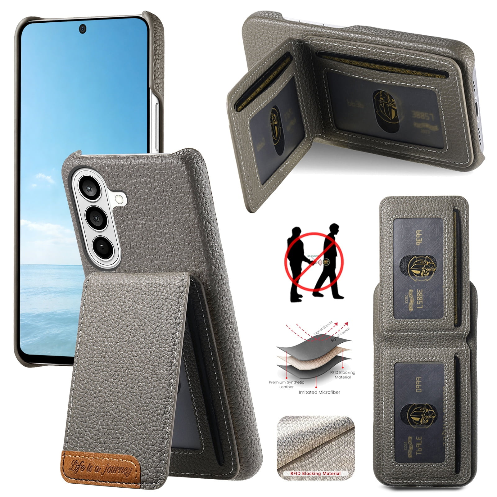 Funda Foxdock Para Samsung Galaxy S26 Pro Resistente Al Agua, Antihuella, Soporte Ajustable Y Rfid-gris Plateado