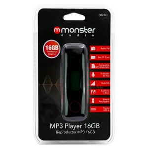 Monster - Reproductor Mp3 16Gb Radio Fm Grabador De Voz Rojo