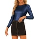 thumbnail image 1 of INSPIRE CHIC Top de Mujer de Manga Larga Brillante con Purpurina Metálica M Azul Marino, 1 of 6