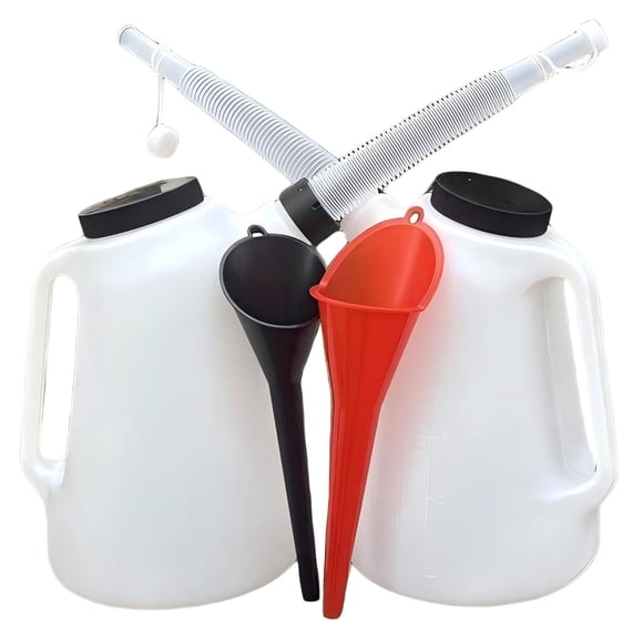 Juego de Bidones de Aceite FLIKOU 2x5 Cuartos con Embudos Antigoteo