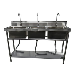 Prochef - Lavafondos Triple Acero Inox. 180X60X90 Cm.