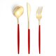 thumbnail image 1 of suxuMhao Juegos de Vajilla - Juego de Cubiertos de Acero Inoxidable de 3 Piezas, Dorado y Rojo, Tamaño Universal, Ideal Como Juego de Platos, Juego de Cubiertos, Juegos de Cubiertos de Cocina y, 1 of 2