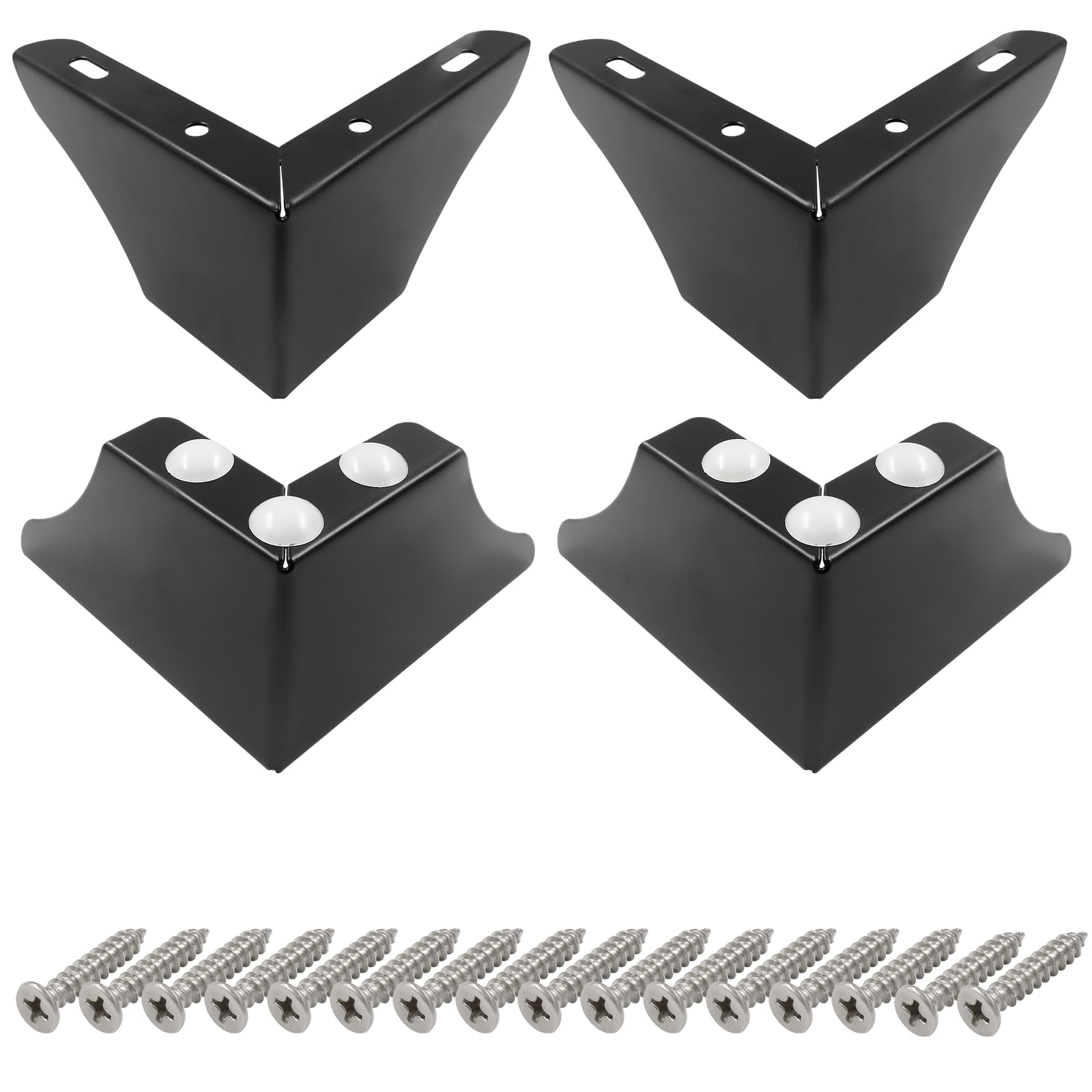 Xusx111 - 4pcs 8cm/3 Pulgadas Modernas De Muebles De Metal Patas Del Gabinete Del Sofá Con Tornillos De Montaje - Juego De Patas De Reemplazo De Bricolaje Para Muebles Patas Del Gabinete Del Pie Del S