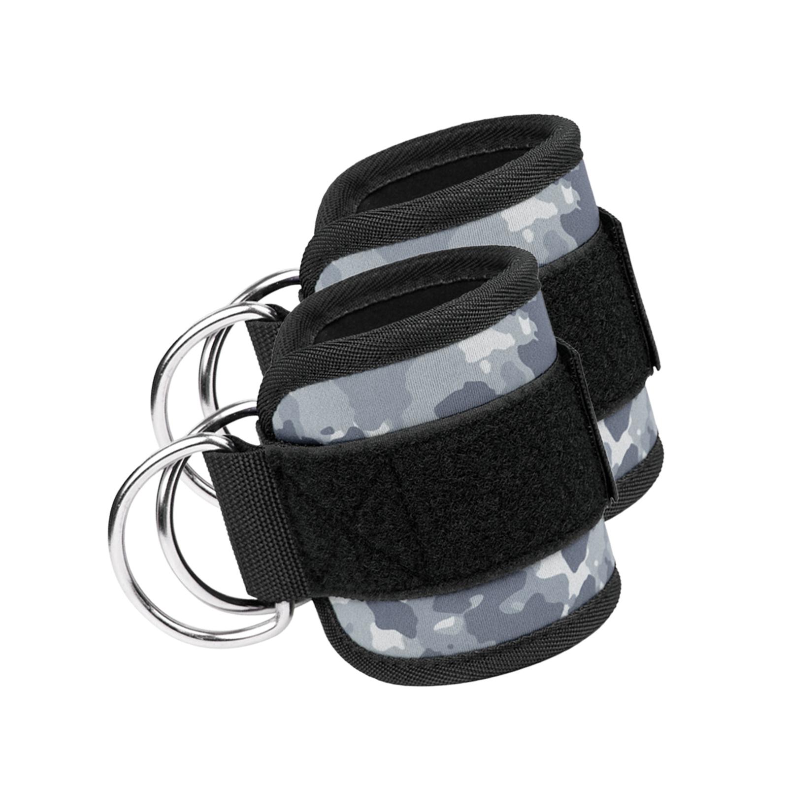 Ioensy - 2 Piezas Correas De Tobillo Para Máquina De Cable Para Rizos Entrenamiento De Fuerza Gimnasio En Casa Gris
