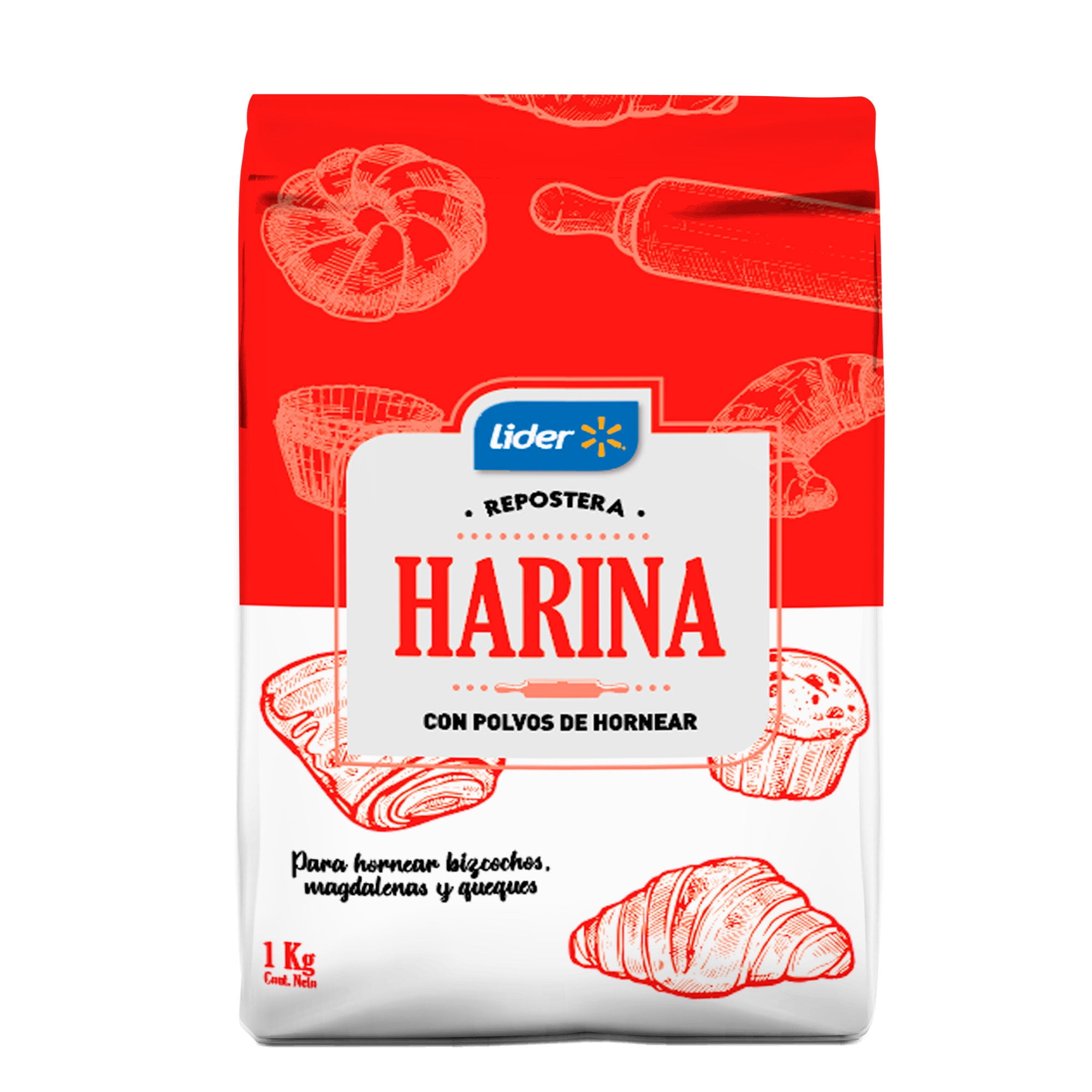 Harina Con Polvos De Hornear Bolsa 1 kg Lider