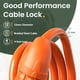 thumbnail image 3 of Candado para bicicleta Titanker, cable de 1,2 cm y 1,2 m, combinación, naranja, 3 of 7