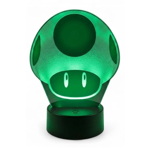 Lampara Ilusion 3D Toad (Honguito) de 7 colores, Base touch