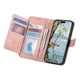 thumbnail image 4 of Funda tipo cartera de piel sintética FOXDOCK para Samsung Galaxy S26 Edge – Resistente a golpes y a las interferencias RFID – Correa de mano larga rosa, 4 of 6
