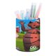 thumbnail image 1 of WordWorld-theme Cylinder Pen Holder Pencil Organizer with Flannel Lining PVC Leather Material Cardboard Base for study work 10*8CM, 1 of 6