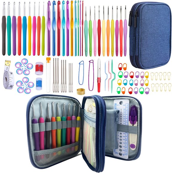 Set de ganchos de crochet Mdoker 100 piezas - Kit ergonómico