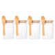 thumbnail image 5 of Juego De 4 Tarros De Cristal Con Tapas De Bambú Y Cucharas De Madera Para Harina De Azúcar Dulce, 5 of 5