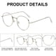 thumbnail image 3 of Gafas redondas retro de luz azul para mujer, gafas de ordenador con montura grande, 3 of 5