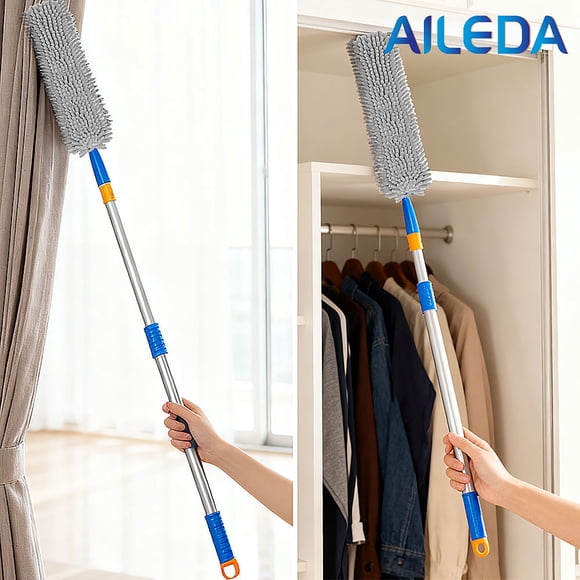 Plumero con mango telescópico Aileda 68-120 cm, para limpiar polvo en muebles altos, repisas, cortinas y rincones
