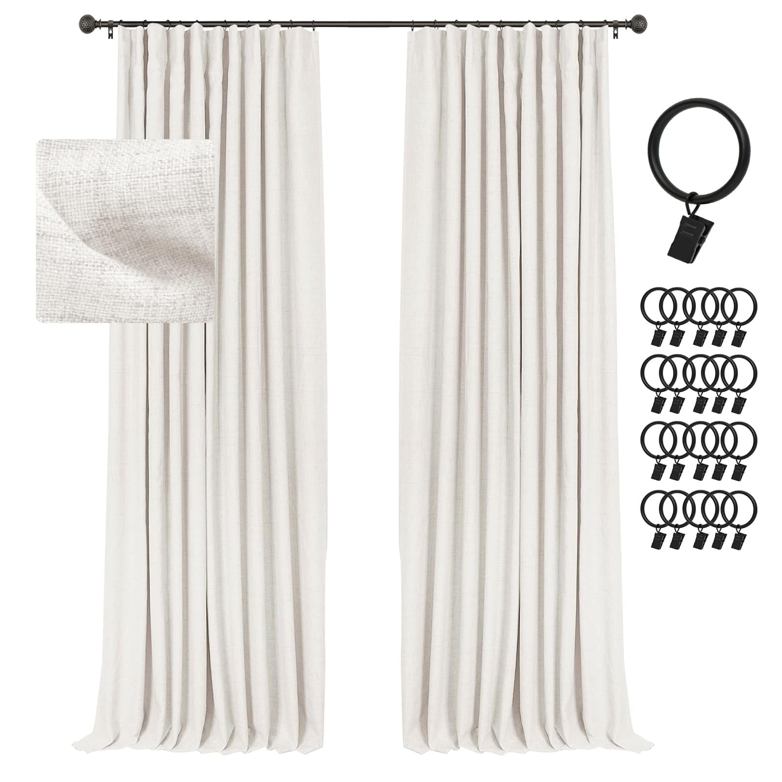Cortinas Opacas Inovaday, 100% Opacas, 213 X 213 Cm, Color Beige