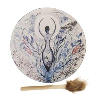 Magideal - Tambor Chamán, Con Baquetas Con Decoración Espíritu Música Creativo Moderno, Coleccionable, Decorativo, Manualidades Duraderas Para