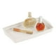 thumbnail image 2 of Bandeja organizadora de almacenamiento de plástico con diseño en M para tocador de baño, 2 of 3