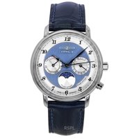 Reloj Zeppelin Friedrichshafen Moon Phase Leather Strap Blue Dial Quartz 85373 Women'S Watch