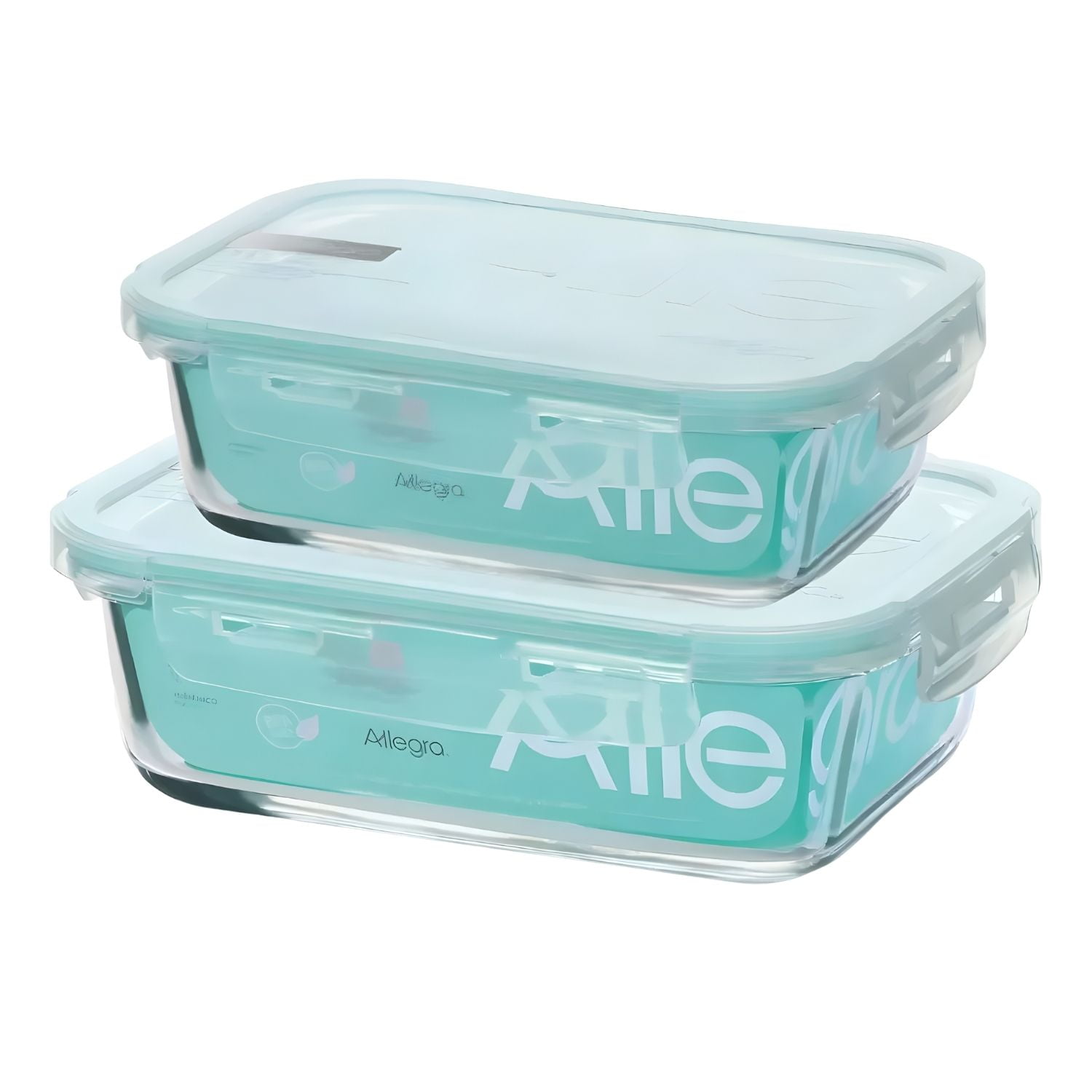 Pack 2 Taper Vidrio Templado Hermético Allegra 1000ml 1500ml