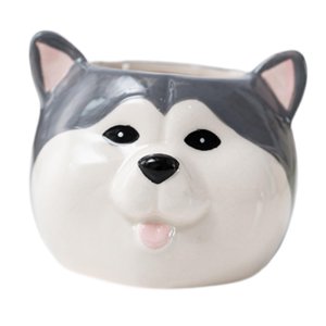 Ioensy - Maceta De Cerámica Con Forma De Perro De Dibujos Animados, Maceta Para Decorar La Entrada, Husky