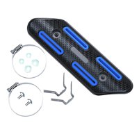 Magideal - Protector Térmico Para Motocicleta, Cubierta Protectora Térmica Para Motocicleta Con Abrazadera, Accesorios De Cubierta De Aislamiento Térmico Para Azul