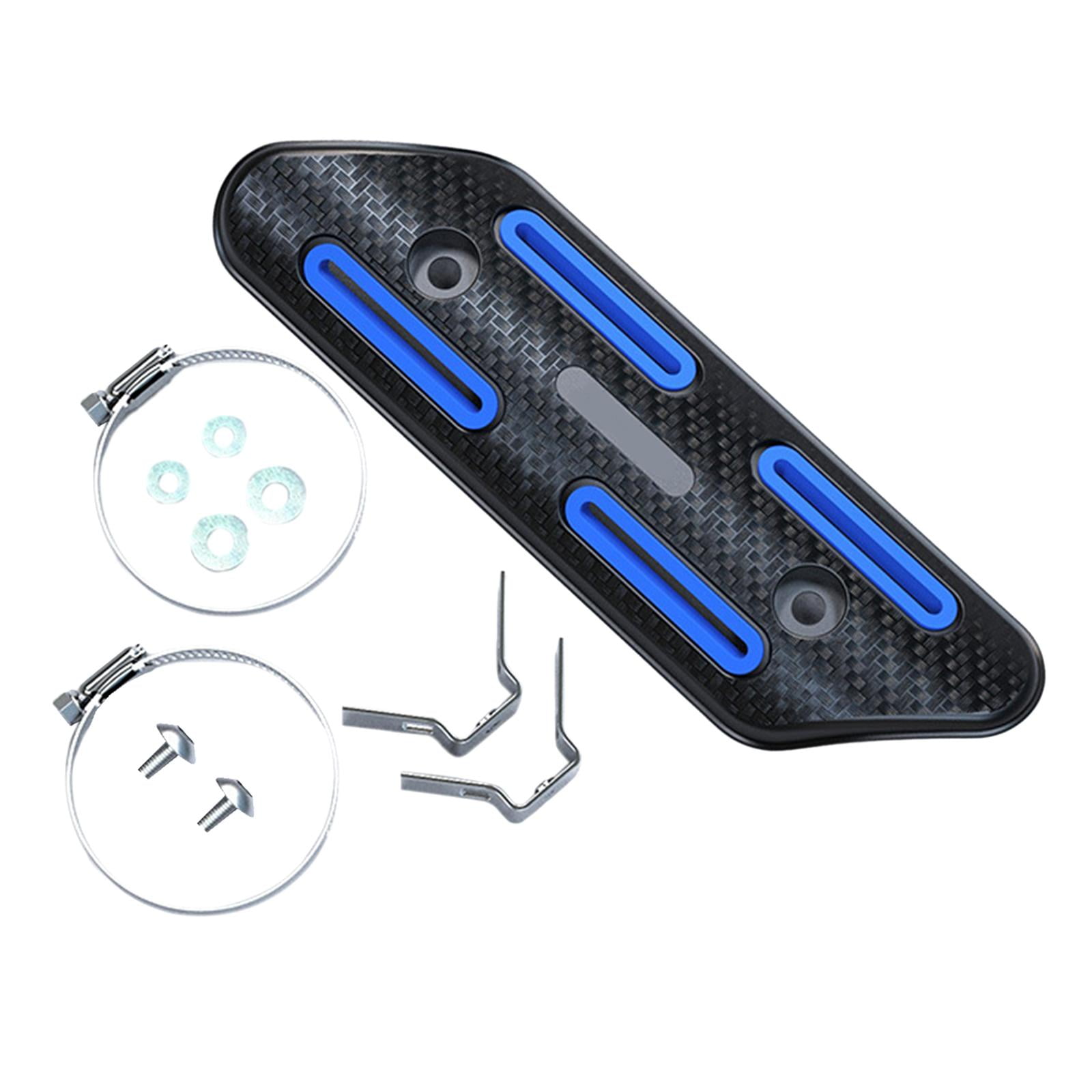 Magideal - Protector Térmico Para Motocicleta, Cubierta Protectora Térmica Para Motocicleta Con Abrazadera, Accesorios De Cubierta De Aislamiento Térmico Para Azul