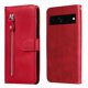 thumbnail image 1 of Funda tipo cartera para Google Pixel 7 Pro con bolsillo con cremallera y ranuras para tarjetas – Función de soporte Rojo, 1 of 6