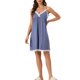 thumbnail image 2 of INSPIRE CHIC Camisón de Mujer de Rayón con Escote en V y Encaje, Vestido de Dormir con Tirantes Ajustables, Ropa de Casa Suave Chemise XS Lila Claro, 2 of 6