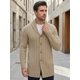thumbnail image 5 of Cárdigan de punto largo con cuello chal y botones para hombre, textura trenzada, puños y dobladillo acanalados, XL Caqui, 5 of 6