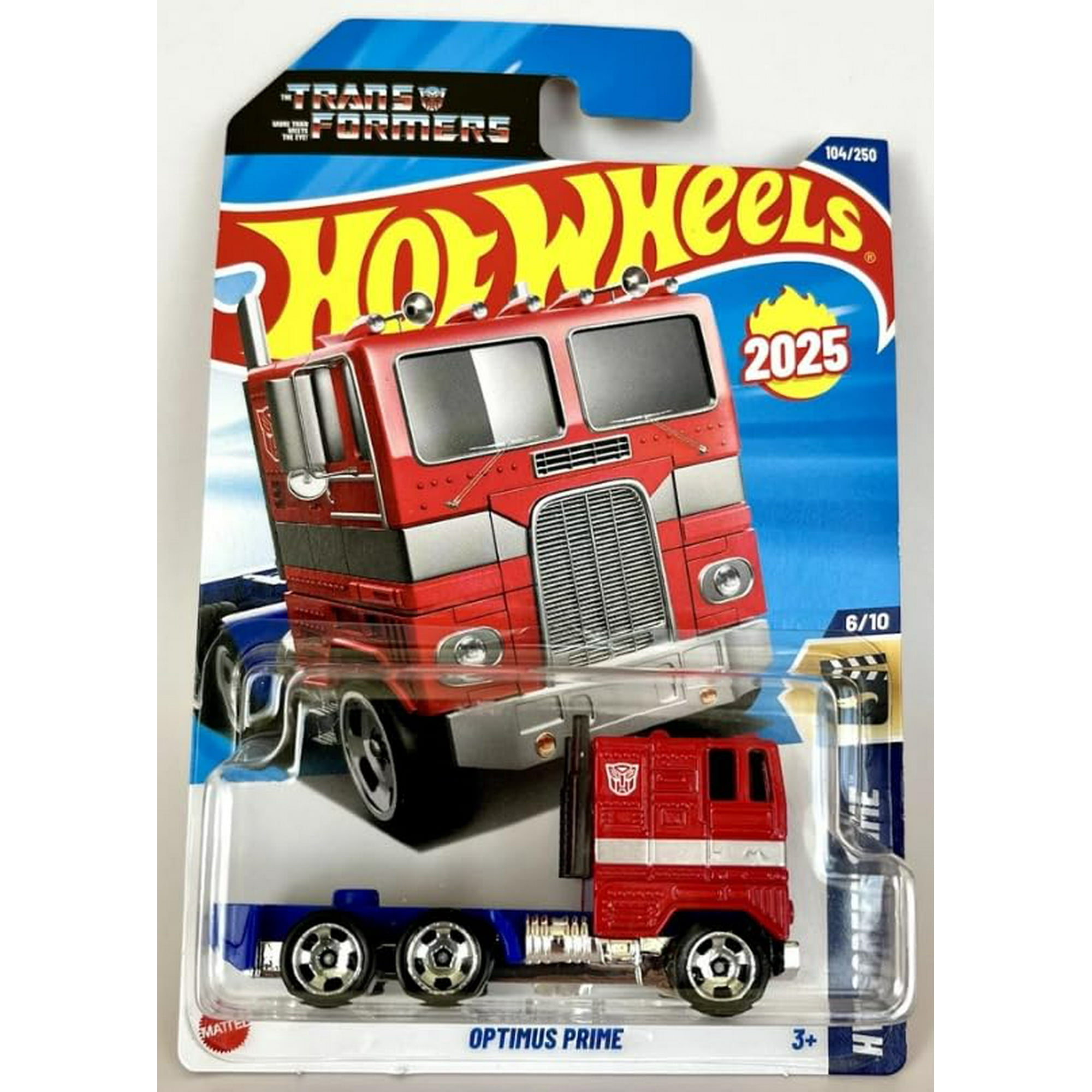 Mattel - Vehículo Fundido Hot Wheels Optimus Prime Rojo Y Azul