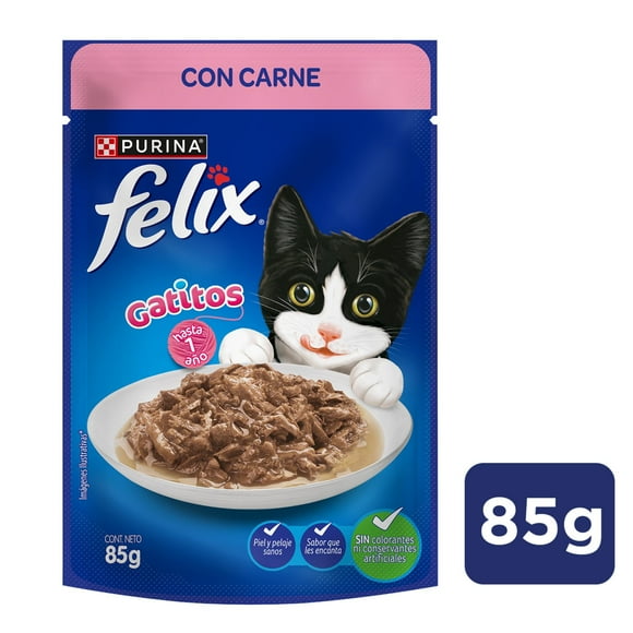 Alimento Húmedo Gatito Sabor Carne Pouch, 85 g