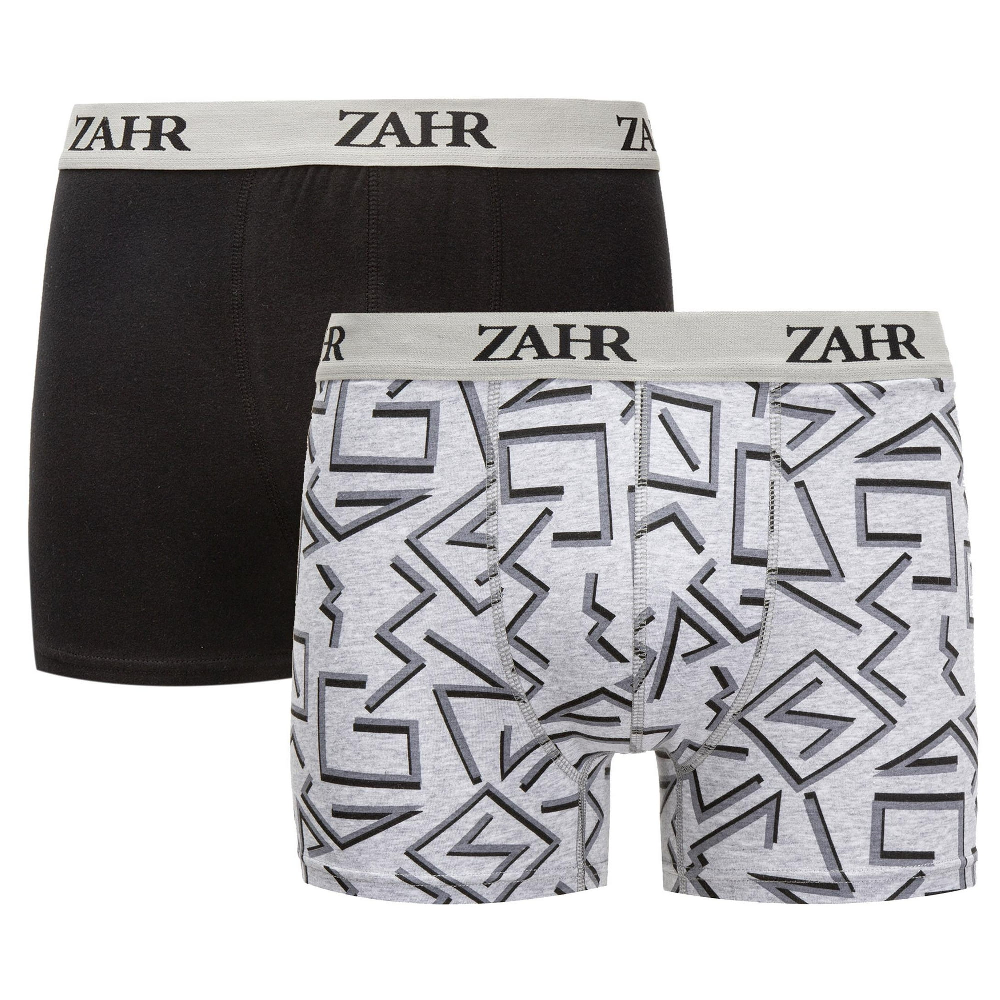 Zahr - Pack De 2 Boxers Negro Y Estampado