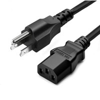 Generic - Cable De Alimentación Ac Estándar De 1,5 M, 10 A, 125 V, 3 Clavijas, Negro