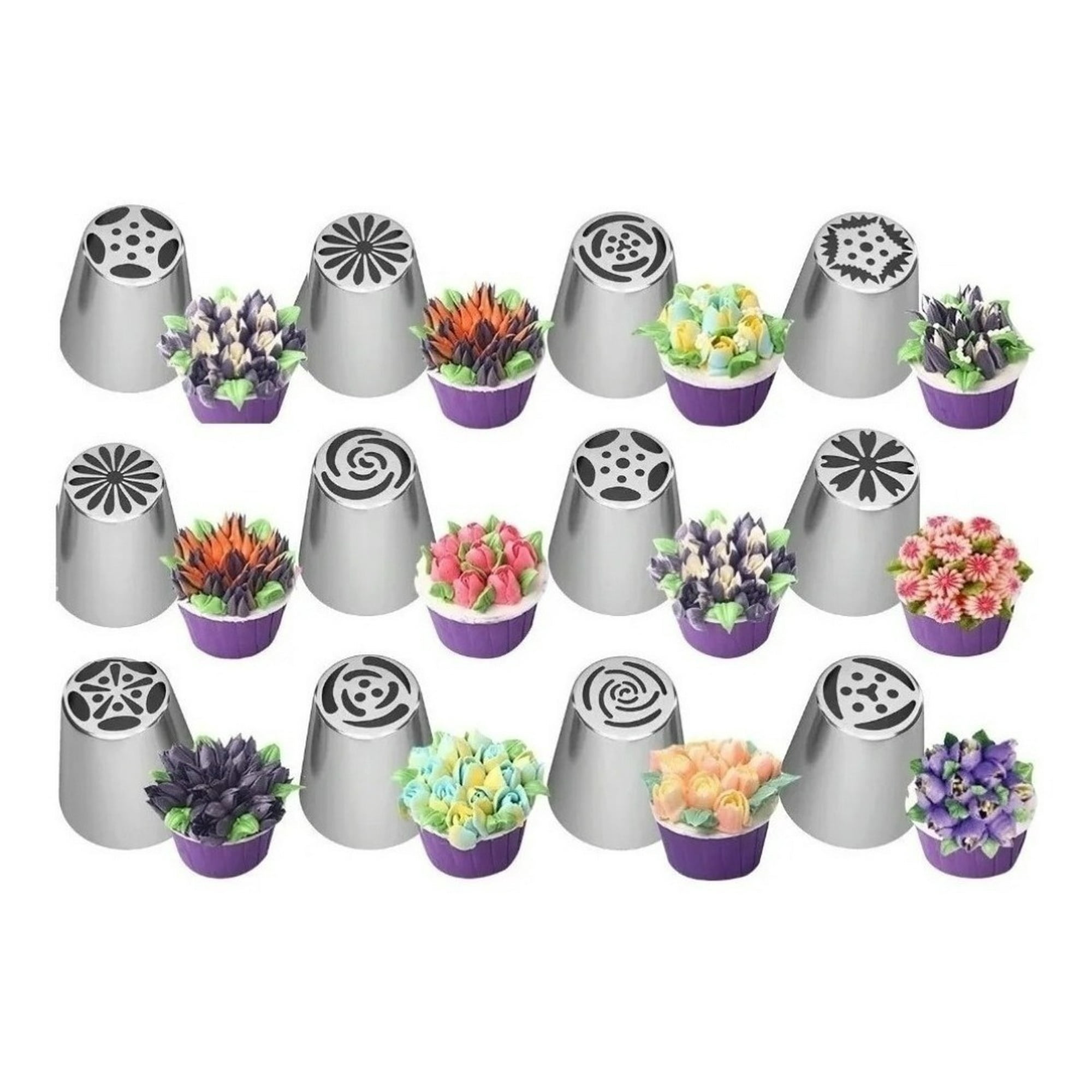 Genérico - Pack 12 Boquillas Rusas Pasteleras Boquilla Reposteria Acero