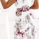 thumbnail image 5 of Vestidos de verano para mujer, informales, bohemios, con escote en V, volantes y estampado floral, largos, de manga corta, para playa, 5 of 5