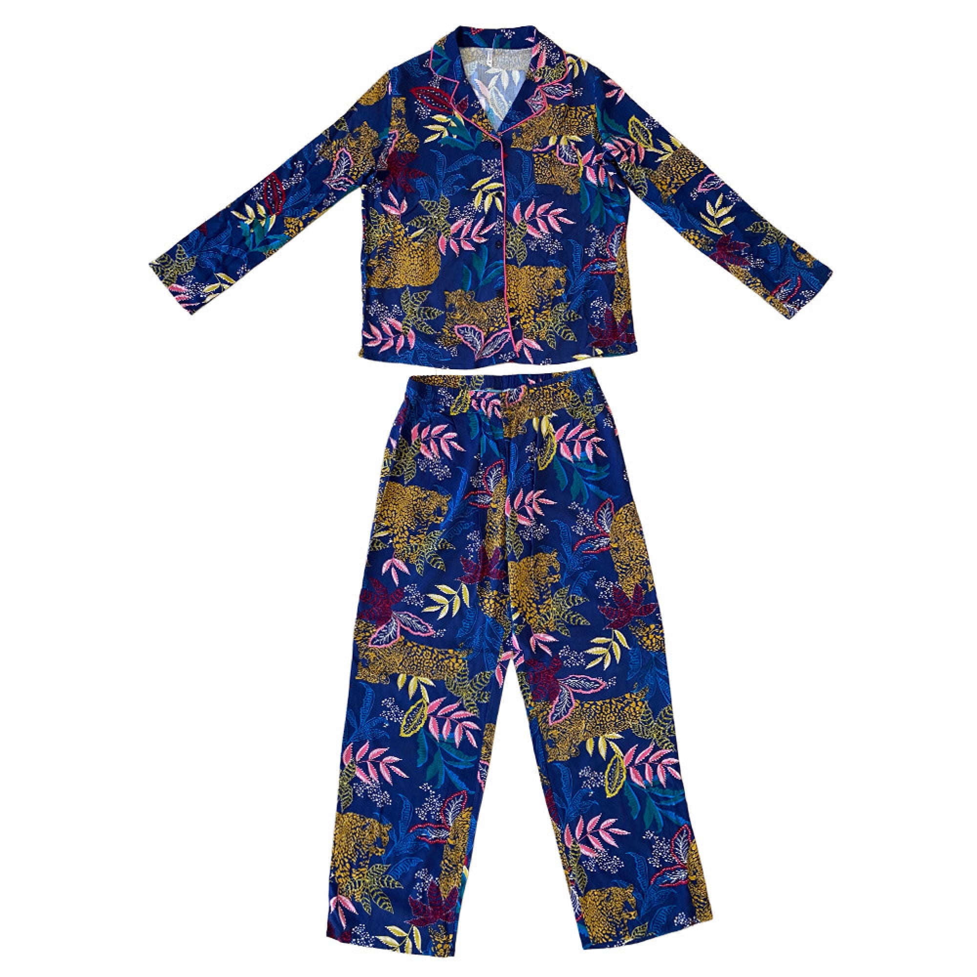 Boulevard - Pijama Mujer Manga Larga Azul Talla Xl