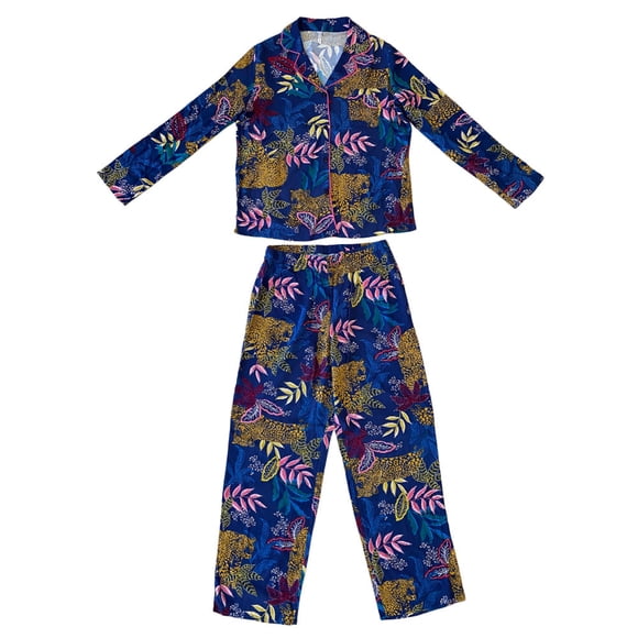 Pijama Mujer Manga Larga Azul Talla M