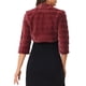 thumbnail image 3 of INSPIRE CHIC Chaqueta Bolero para Mujer para Vestidos de Noche Boda Abierta Delantera Recortada Esponjosa Imitación de Piel L Burdeos, 3 of 6
