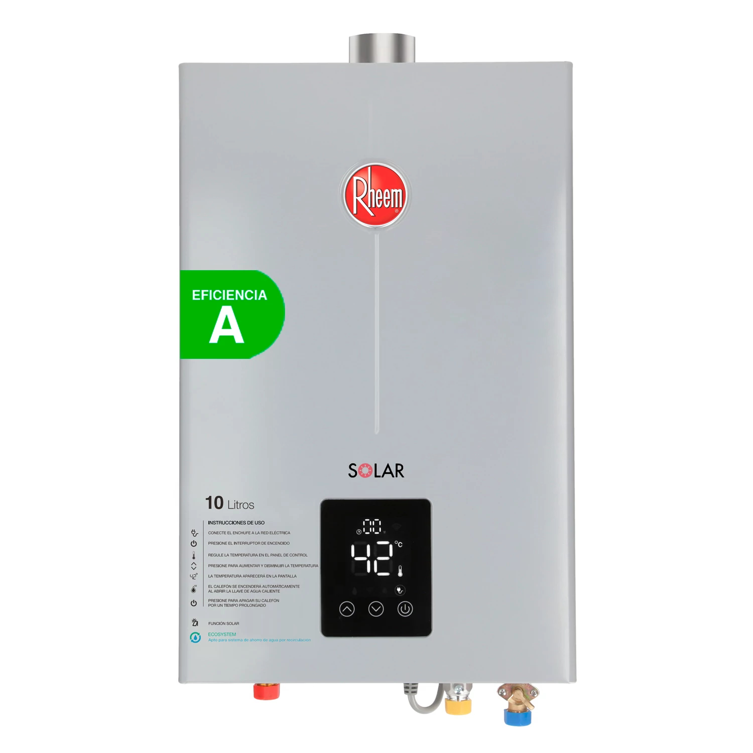 Rheem - Calefon 10 Litros Gas Natural Tiro Forzado