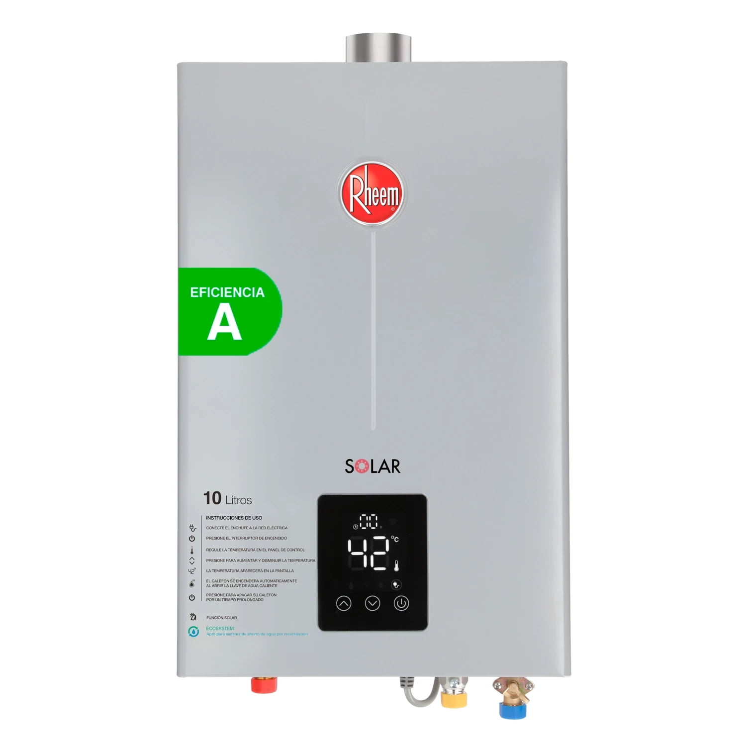 Rheem - Calefon 10 Litros Gas Licuado Tiro Forzado