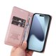 thumbnail image 2 of Funda Billetera de Cuero para iPhone 17 Pro con Tarjetero y Soporte - Tapa Magnética Rosa, 2 of 5