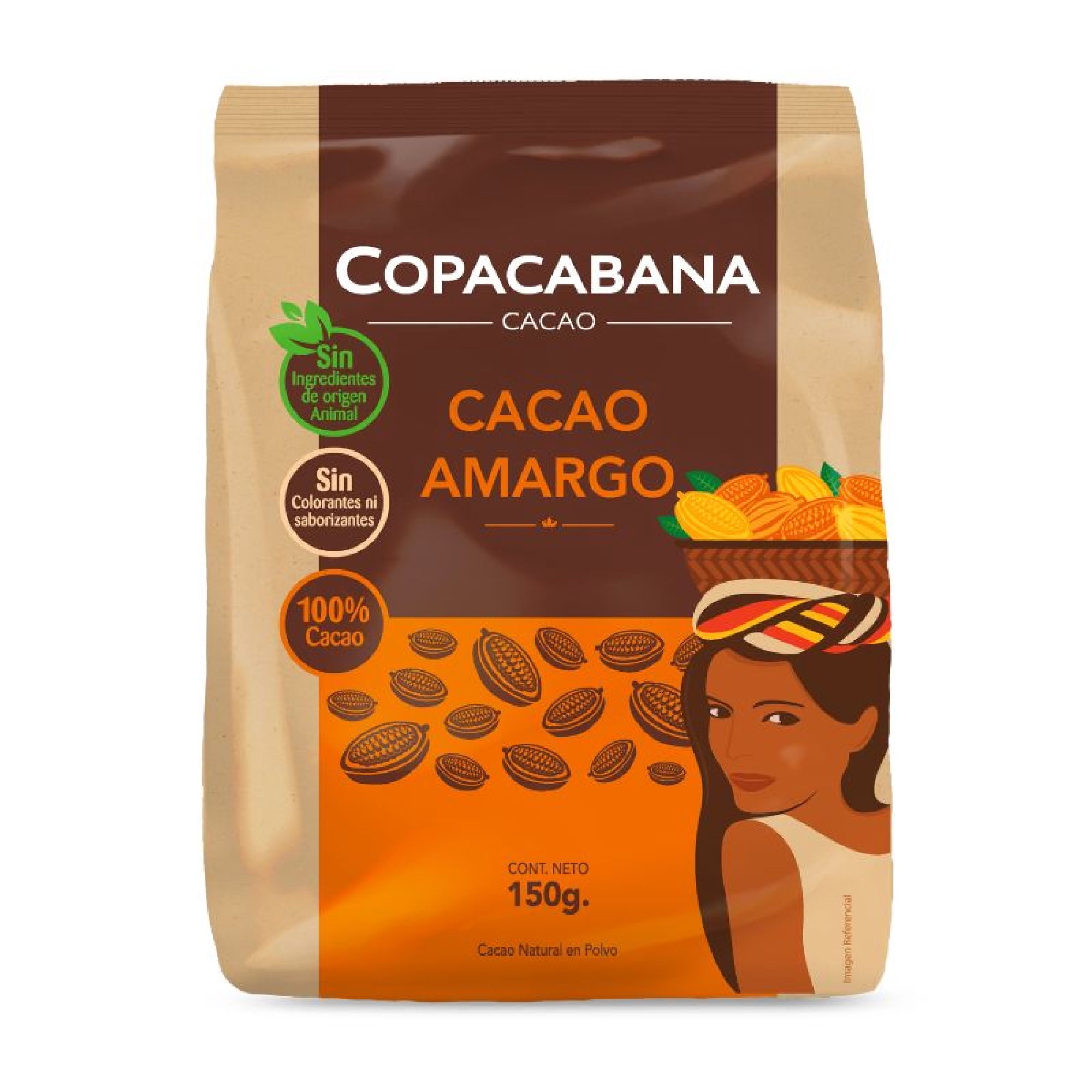 Cacao Amargo En Polvo Bolsa 150 g Copacabana