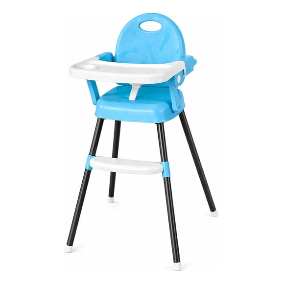 Silla De Comer 3 En 1 Plegable Con Arnés Little Monkey BPA Free Azúl