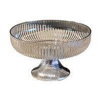 Bothyi - Frutero Decoración Pedestal Frutero Para Mesa Centro De Mesa Sala De Estar Fiesta Gris Plata