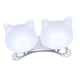 thumbnail image 5 of Cuencos Dobles Elevados Para Gatos, Alimentador De Agua Para Mascotas Elevado, Platos De Alimentación Inclinados, Blanco, 5 of 5
