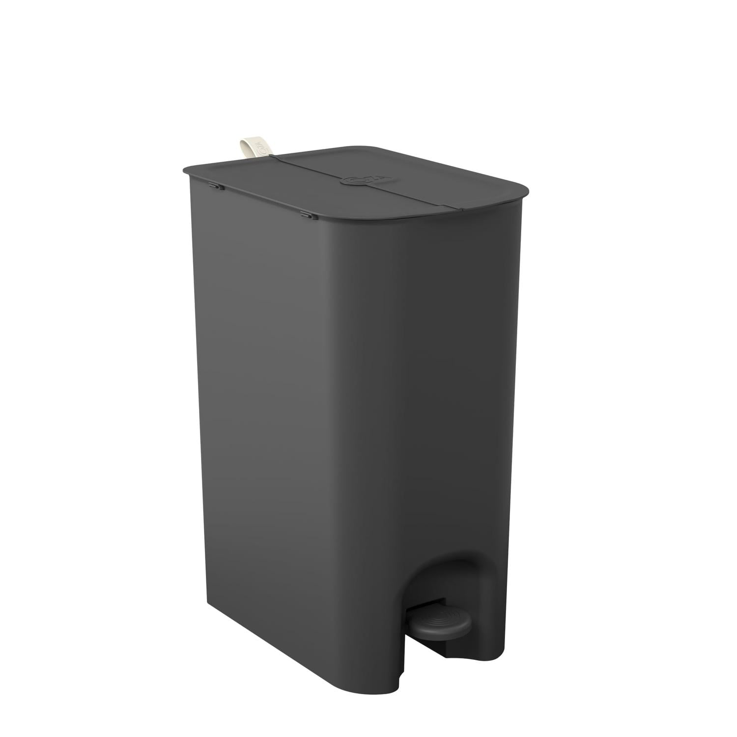 Coza - Basurero Mariposa Con Pedal 20l Negro Con Asa Negro