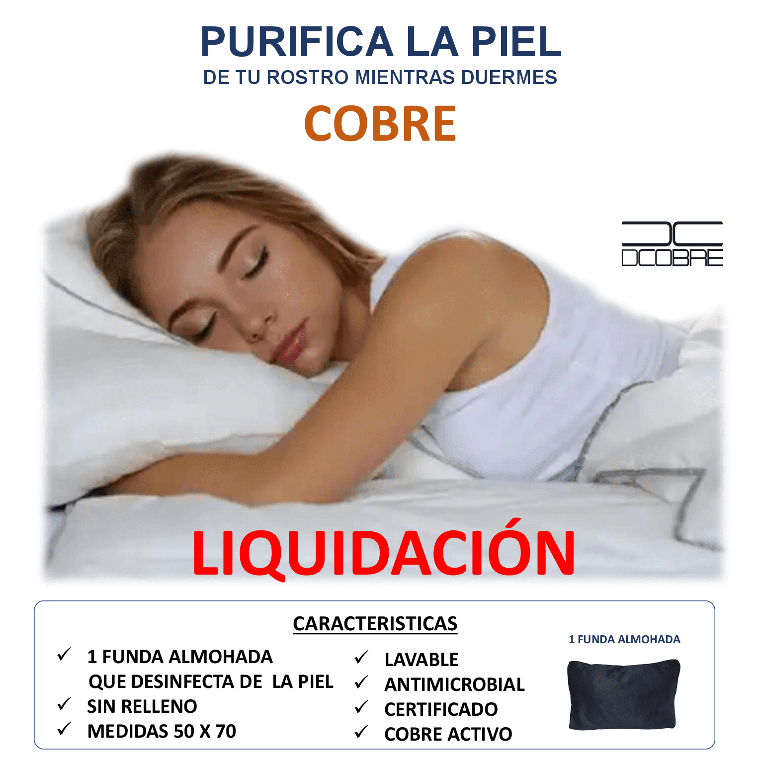 Dcobre - Pack 2 Fundas Almohada En Cobre Anti Age
