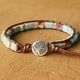 thumbnail image 1 of Stylish Square Stone Beaded Bracelet - Multilayer Braided PU Leather Cord for Women - Elegant and Durable Jewelry, 1 of 4