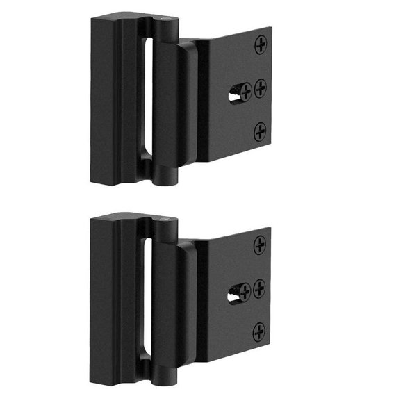 Cerradura de refuerzo de puerta TOYFUL, paquete de 2 unidades, seguridad para el hogar, negra