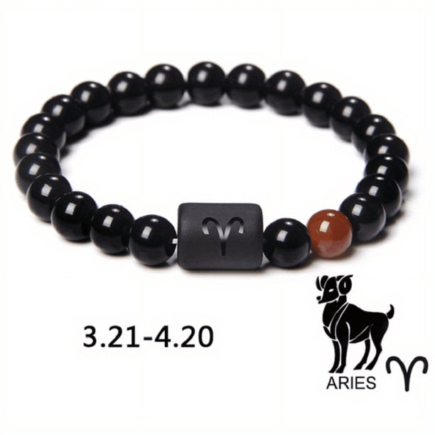 Unique 12-Constellation Stone Beads Bracelet - Perfect Gift for Leo, Taurus, Capricorn & Libra Lovers!